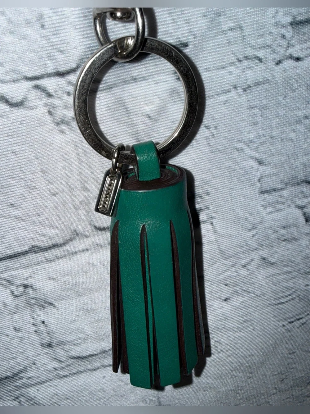 Coach Leather Tassel Keychain